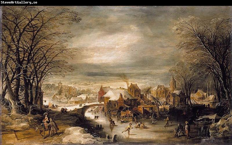 Joos de Momper Winter Landscape with The Flight into Egypt